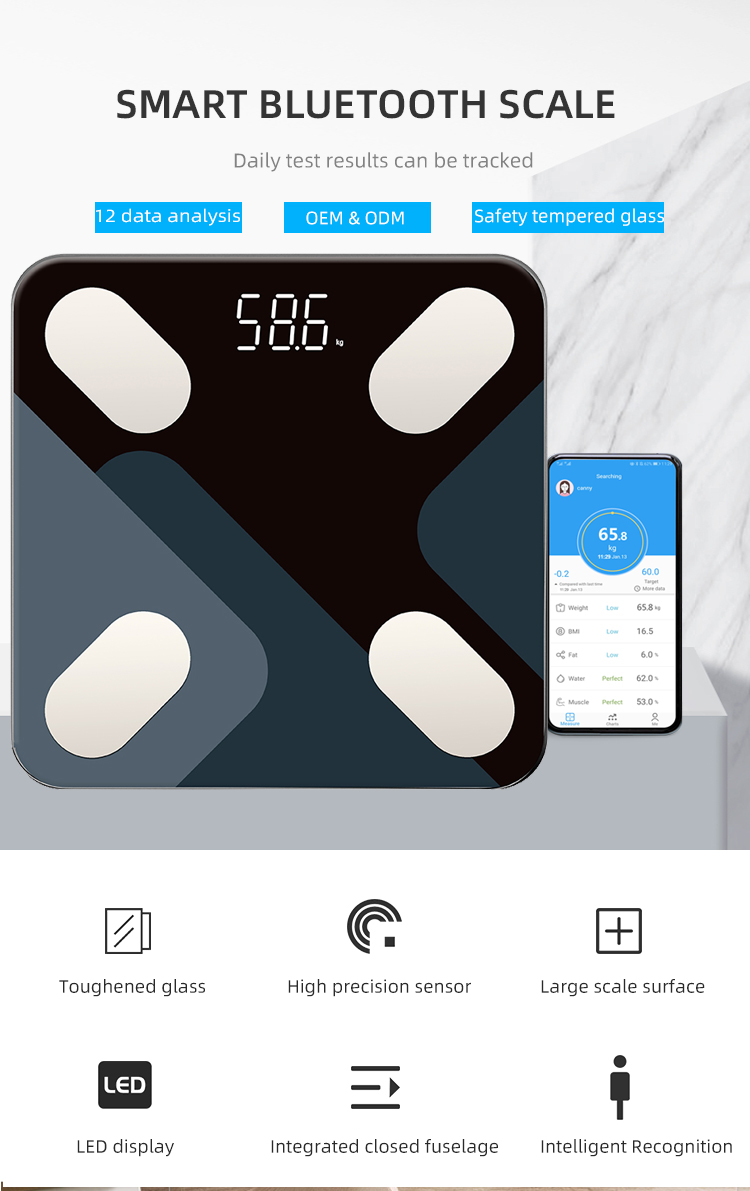 tempered glass body fat percentage scales